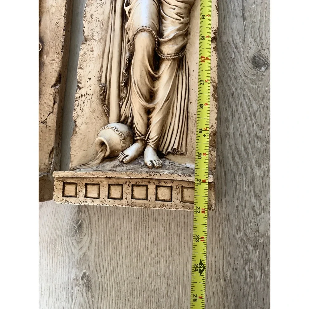Vintage Greek Goddess Relief Wall Plaques Set of 2 Classical Resin Art Decor 21
